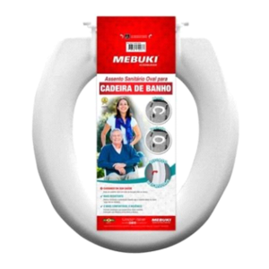 Assento sanitário oval e fechado Mebuki para cadeira de banho