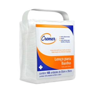 Lenços Cremer para banho com 100 unidades. Medida 30 x 35 cm